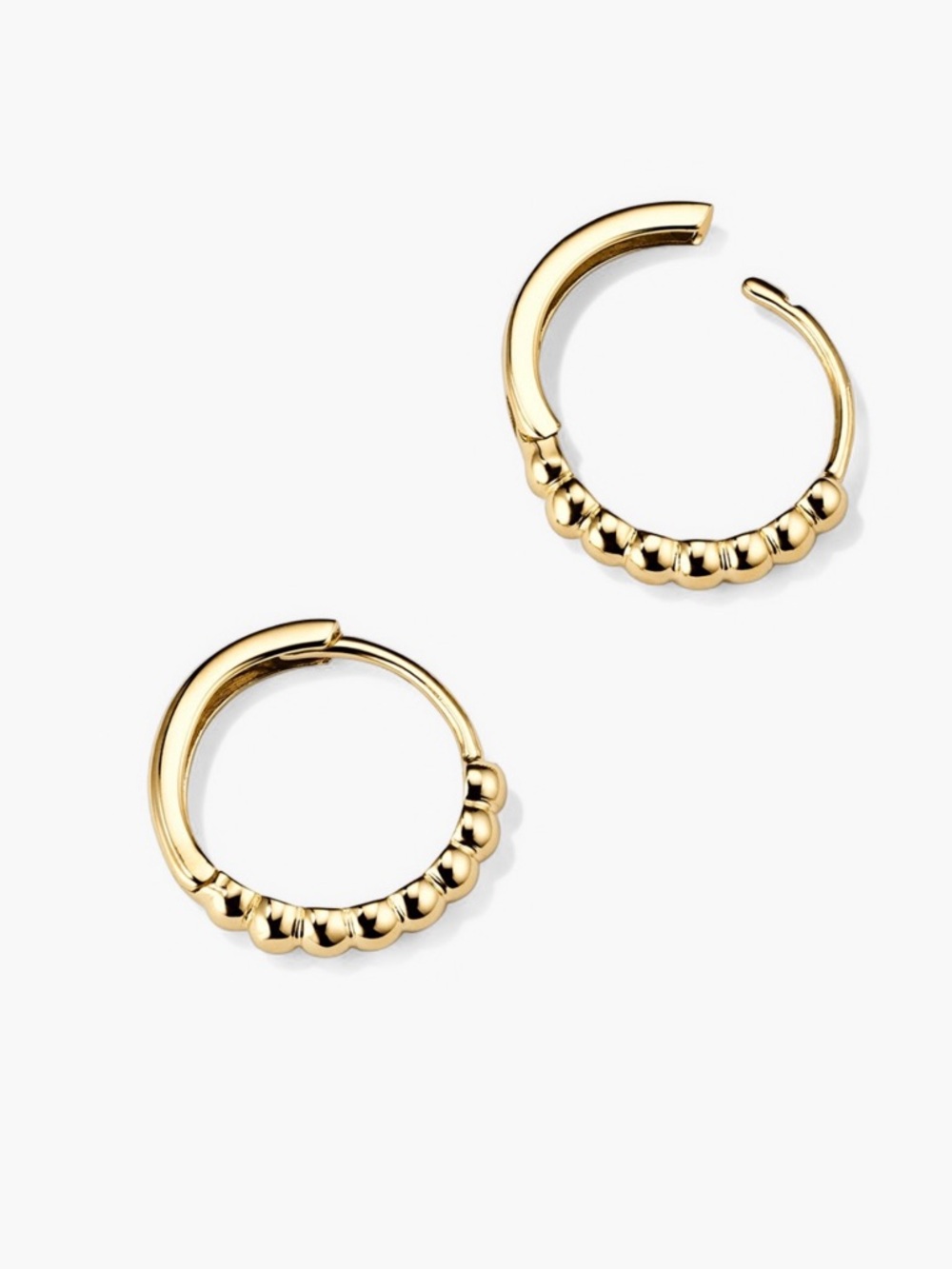 Mejuri 14k Beaded Huggie Hoop Earrings